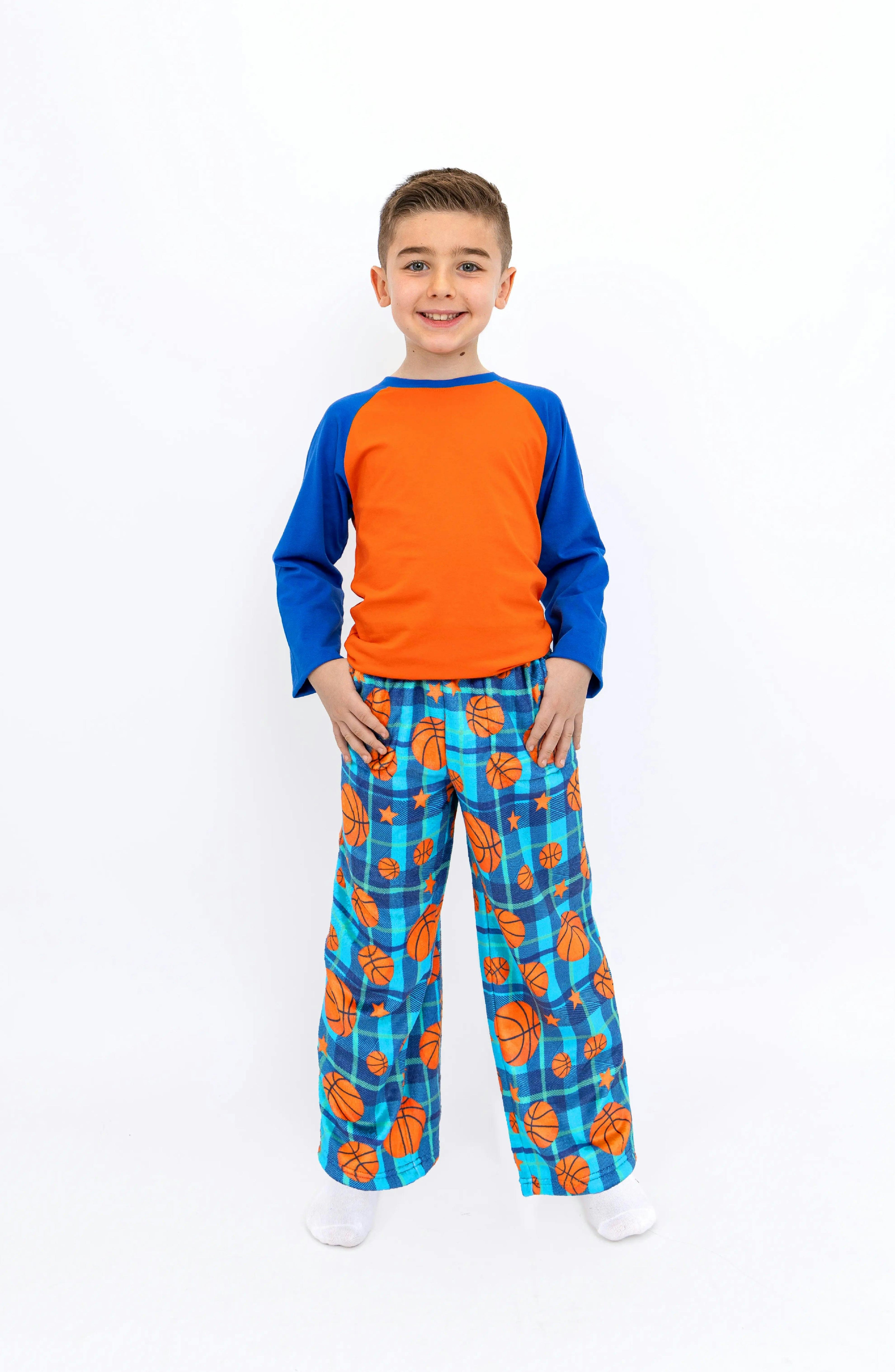 Boys Swish Plaid Plush Pants