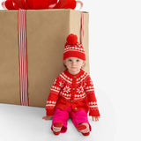 Baby cardigan in fair isle snowflakes