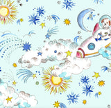 Children's Two Piece Organic Pajamas - Blue Dog-O-Naut