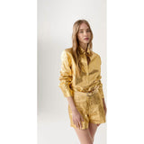 San Marino Metallic Linen Shirt - Silver