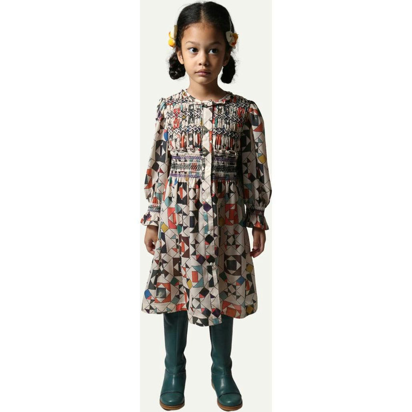 LUNA SMOCKED SHIRT DRESS