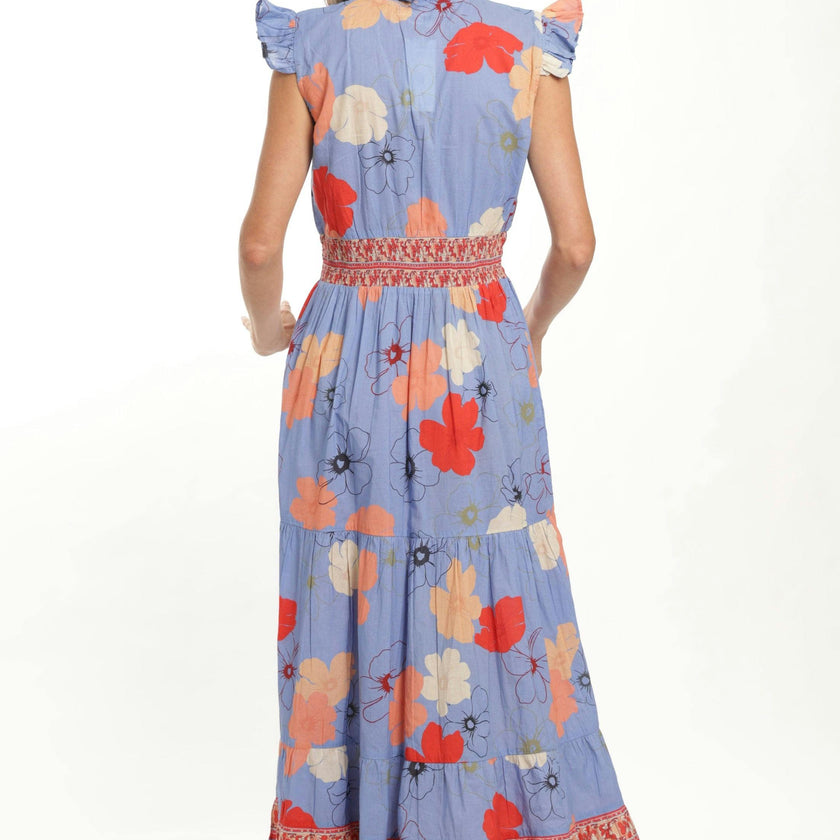 Anais Maxi  Dress - Blue Toile