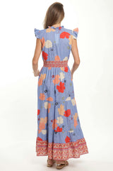 Anais Maxi  Dress - Blue Toile