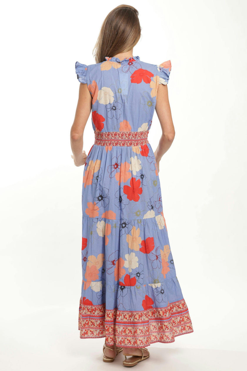 Anais Maxi  Dress - Blue Toile
