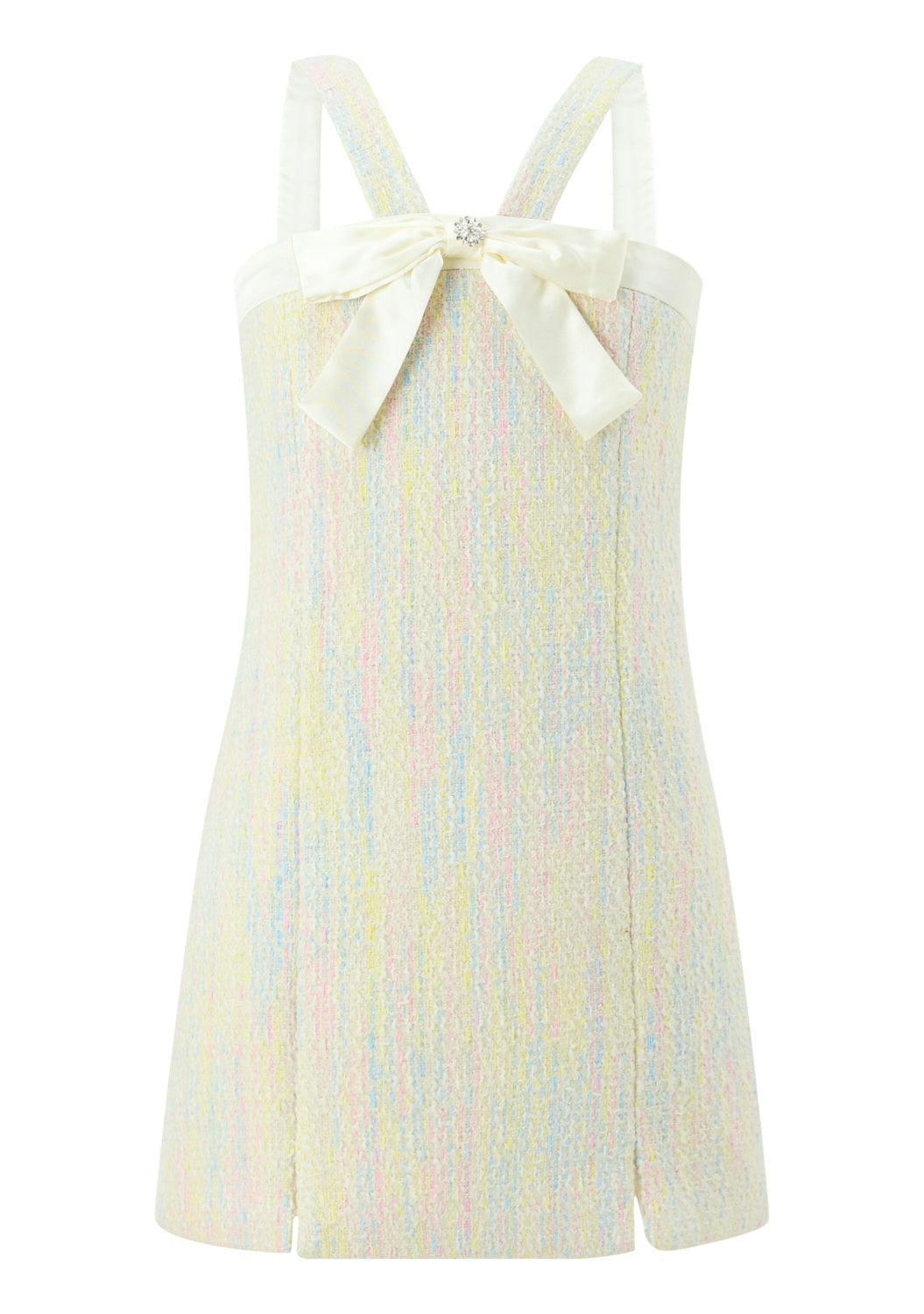 Lilliana Bow Tweed Mini Dress