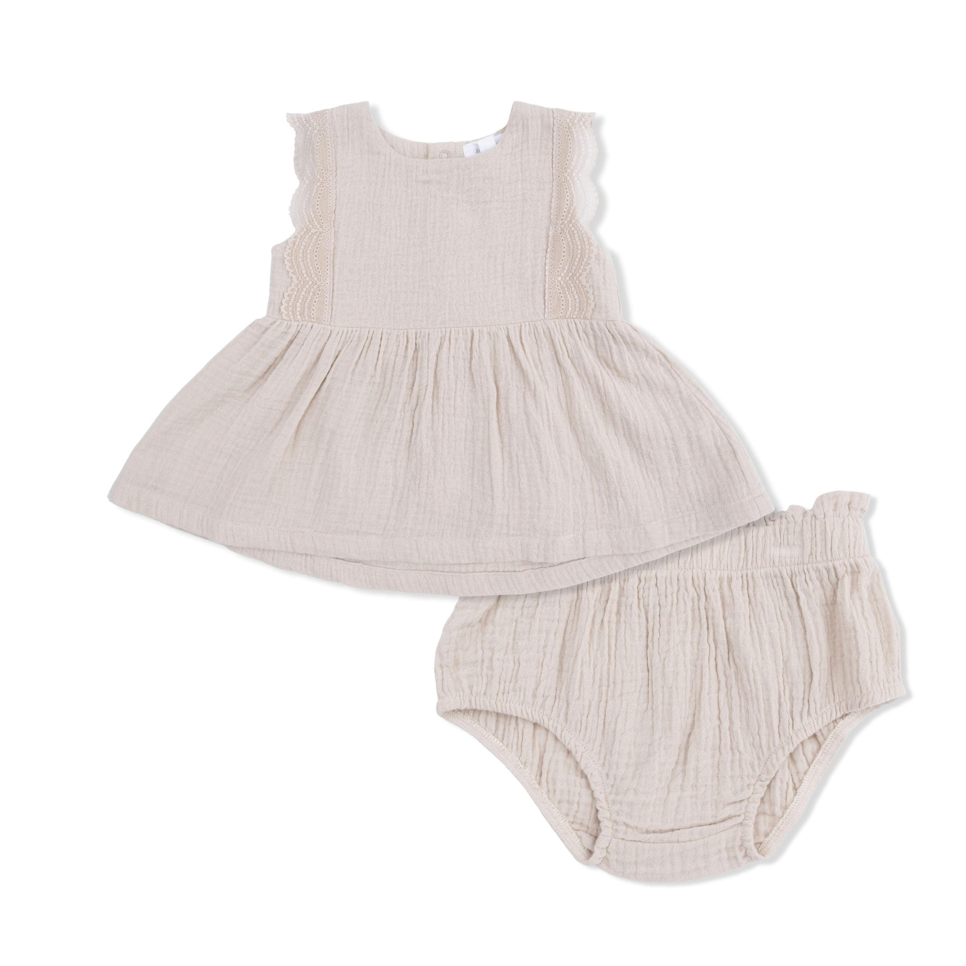 Solid Muslin French Oak - Babydoll Top with Mod Bloomer