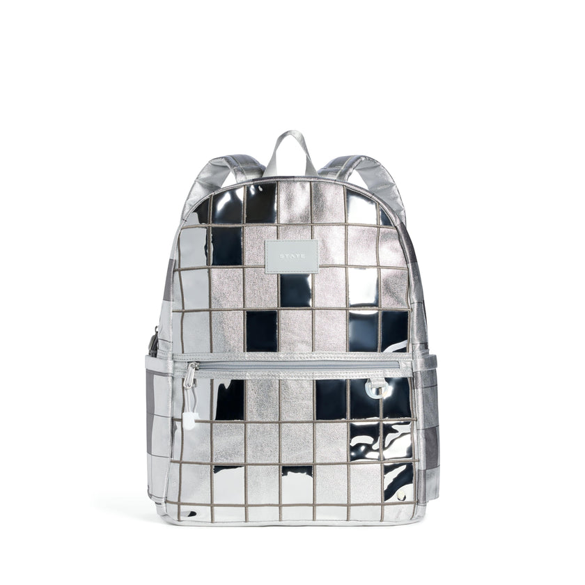 Kane Double Pocket Backpack, Metallic Discoballs