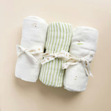 Organic Muslin Swaddle Set - Green