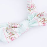 Antoinette Stripe - 2 Way Ruffle Sleeve Zipper Footie & Headband Set
