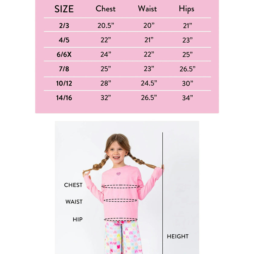 Watercolor Hearts Long Sleeve Jersey Pajama Pant Set