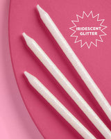 White Glitter Candles - 10 glitter candles