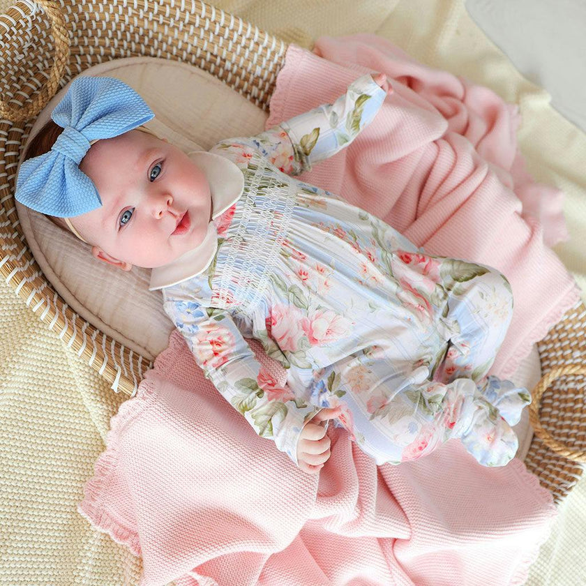 Leigh Footie Smocked Ruffled One Piece