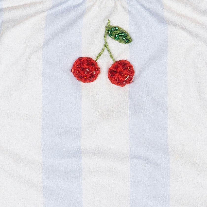 Cherry Swimsuit in Blue Striple