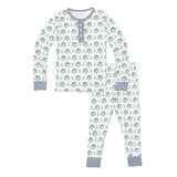 Posy Floral Block Print Two Piece Kids Henley Pajamas