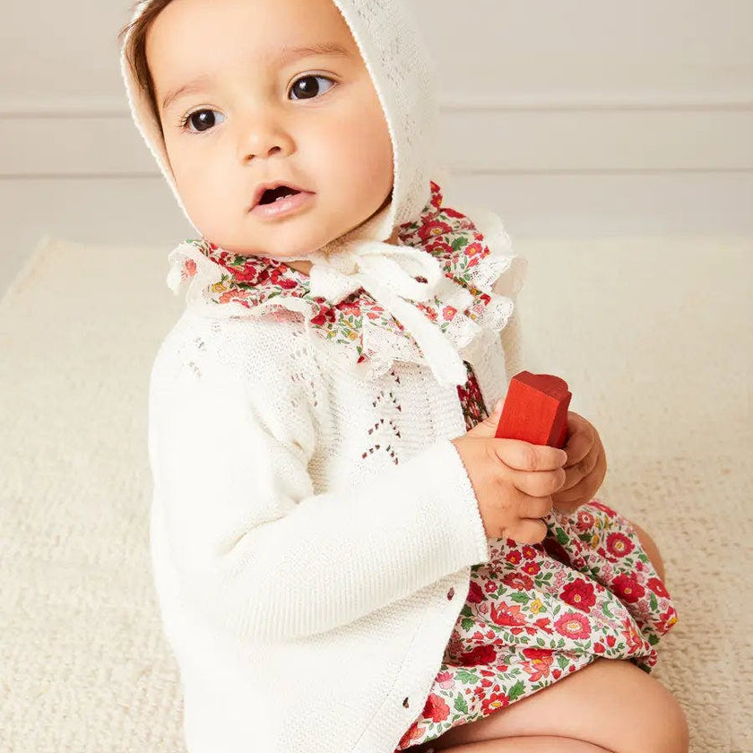 Openwork Cotton Cardigan in Cream (6mths-10yrs)