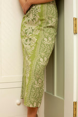 Hayden Green Ivory Lace Strapless Midi Dress