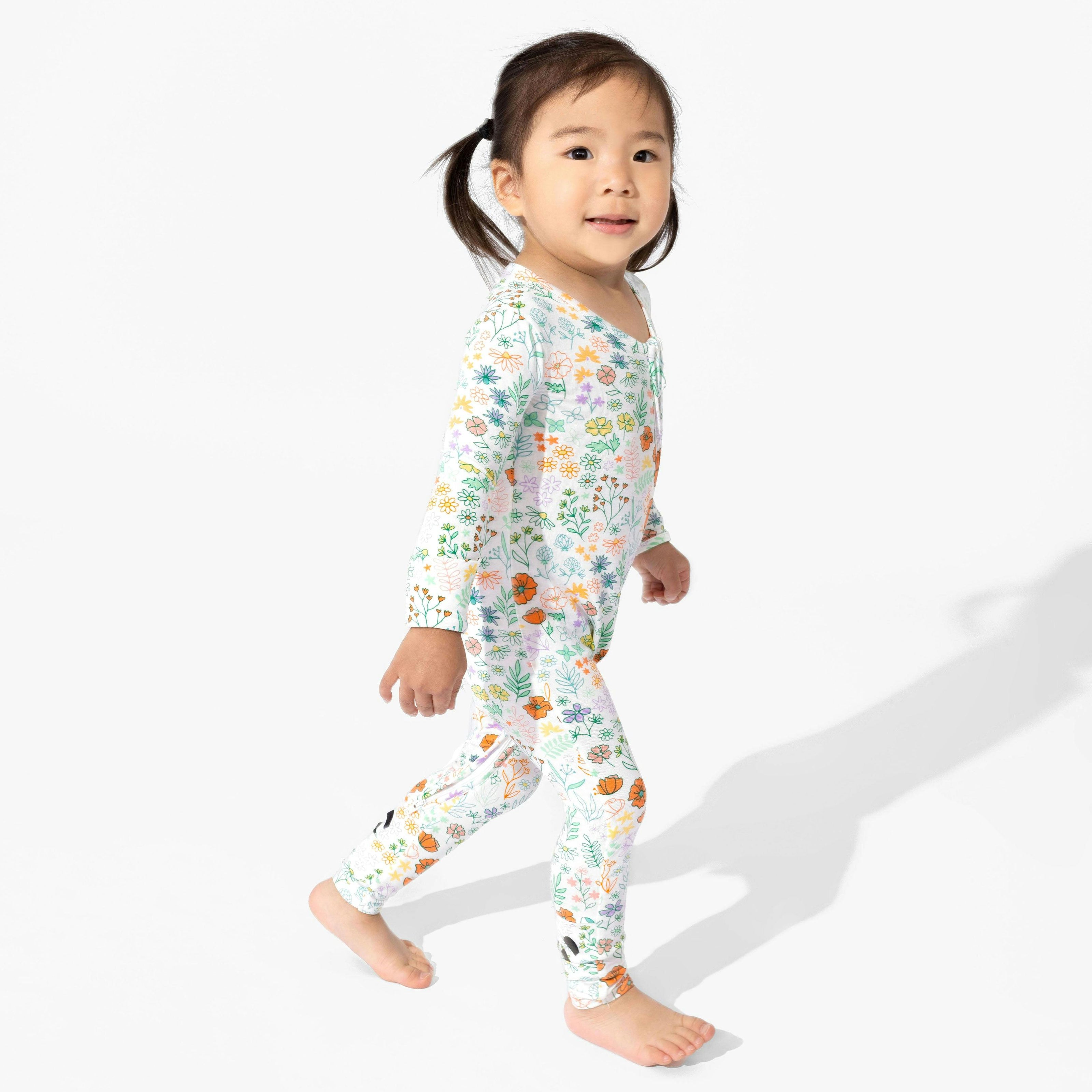 Summer Floral Bamboo Convertible Footie