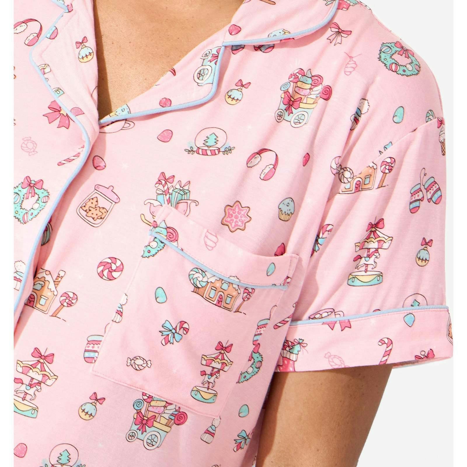 Candy Cane Lane Bamboo Women's Pajama Short Set