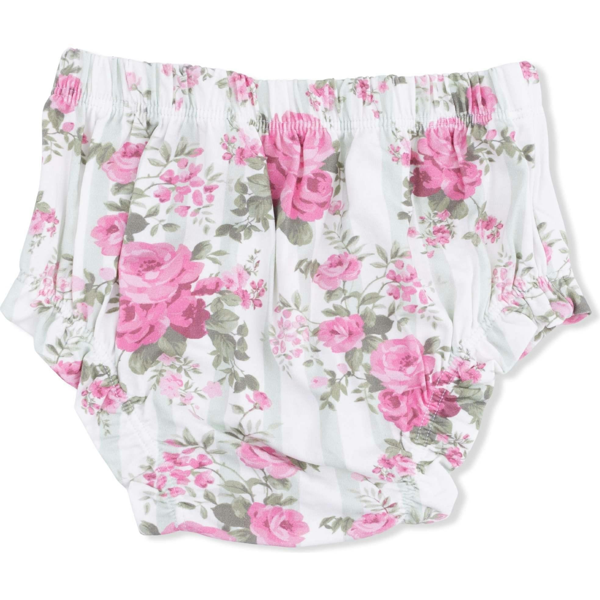 Cabbage Rose Stripe - Smocked Top with Bloomer