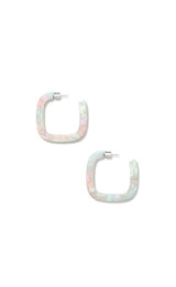 Midi Square Hoops in Astral Mint