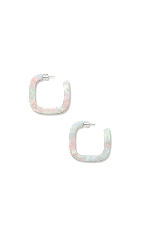 Midi Square Hoops in Astral Mint