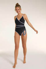 Amelia V-Neck Wrap One-Piece Swimsuit