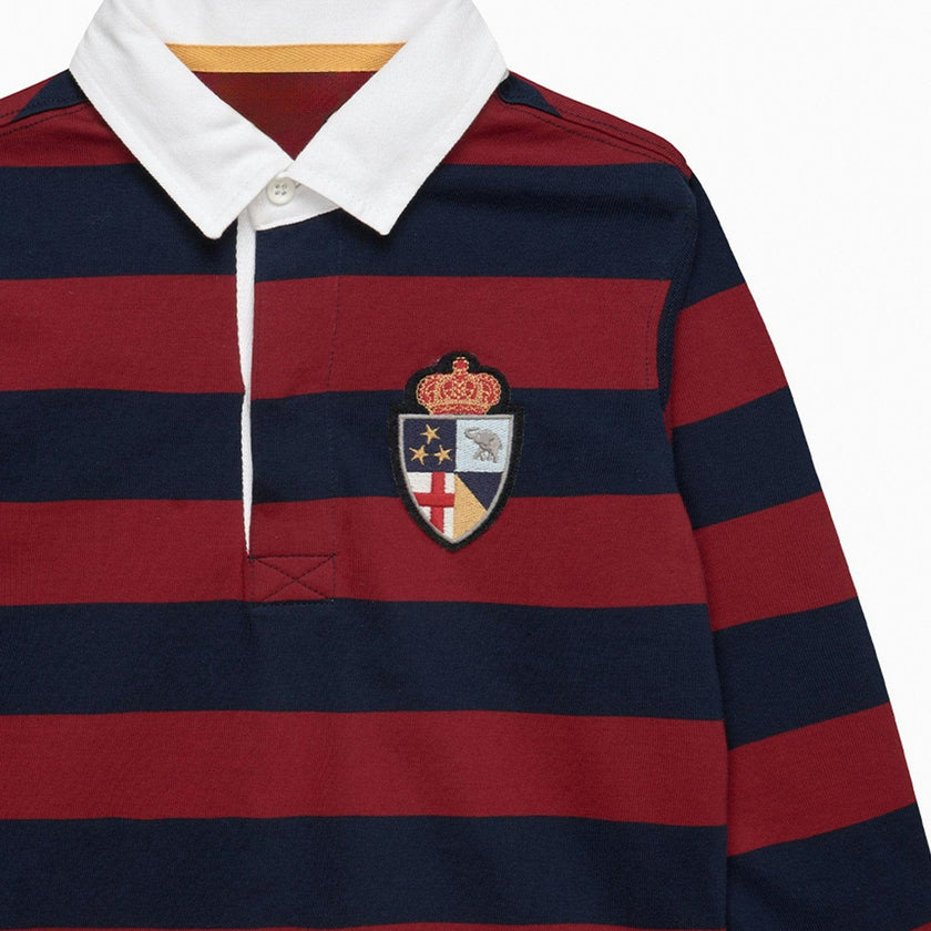 Nicholas Rugby Shirt in Red/Navy Stripe