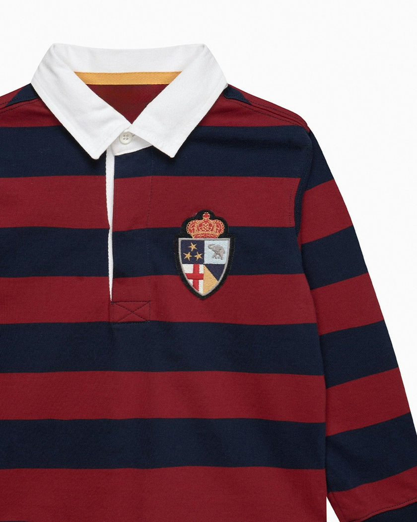 Nicholas Rugby Shirt in Red/Navy Stripe