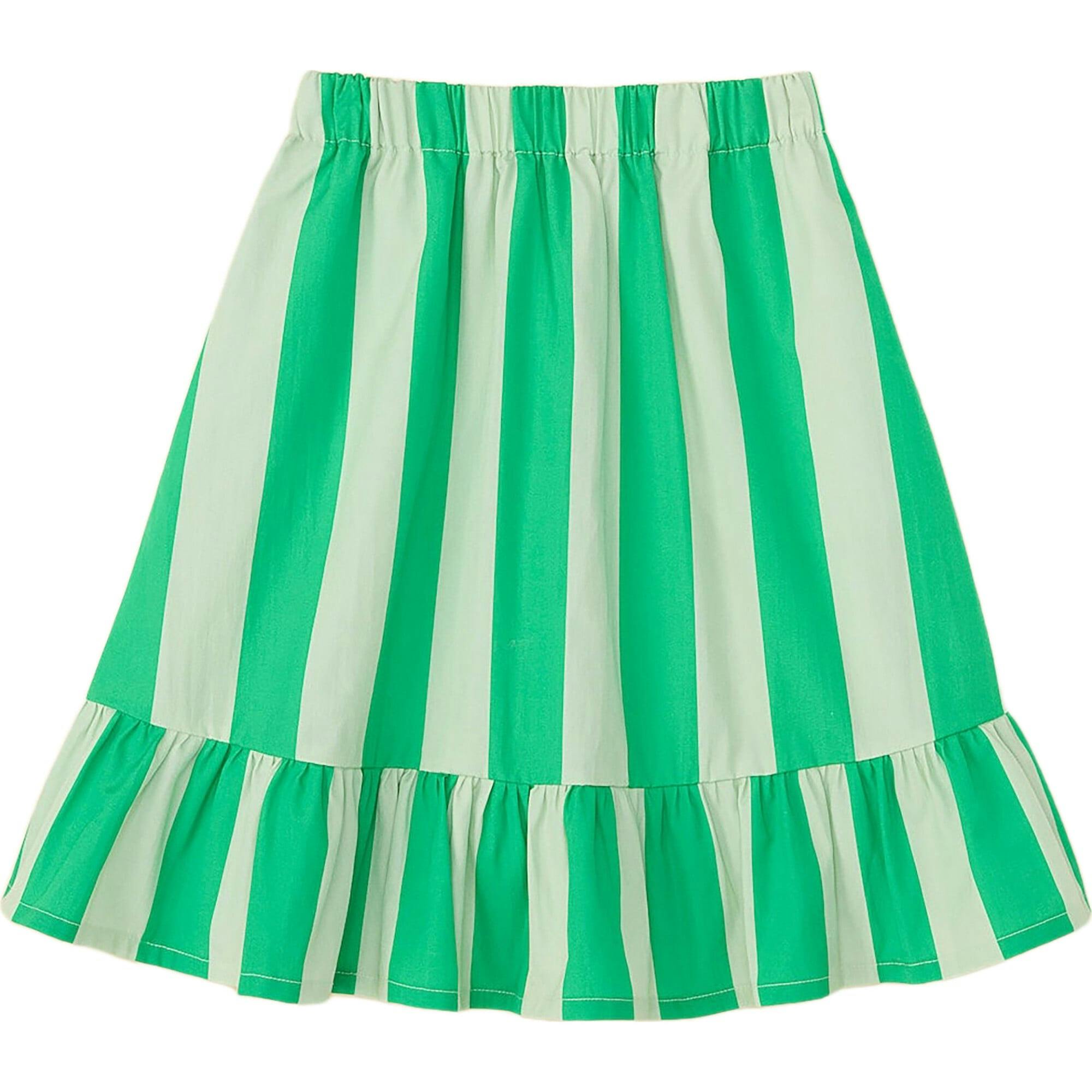 Organic Sunday Skirt in Green Stripe