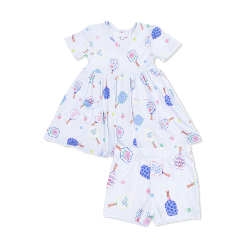 Floral Pickleball - Twirly Dress with Cartwheel Short