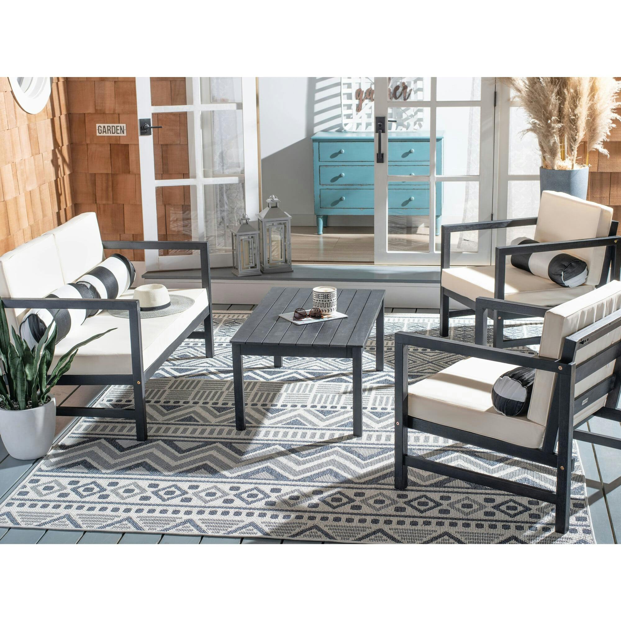 Montez 4-Piece Outdoor Set with Accent Pillows