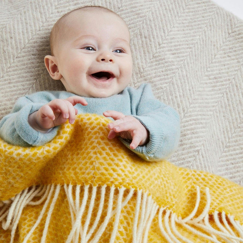 Mornington New Wool Baby Blanket - Sunshine Yellow