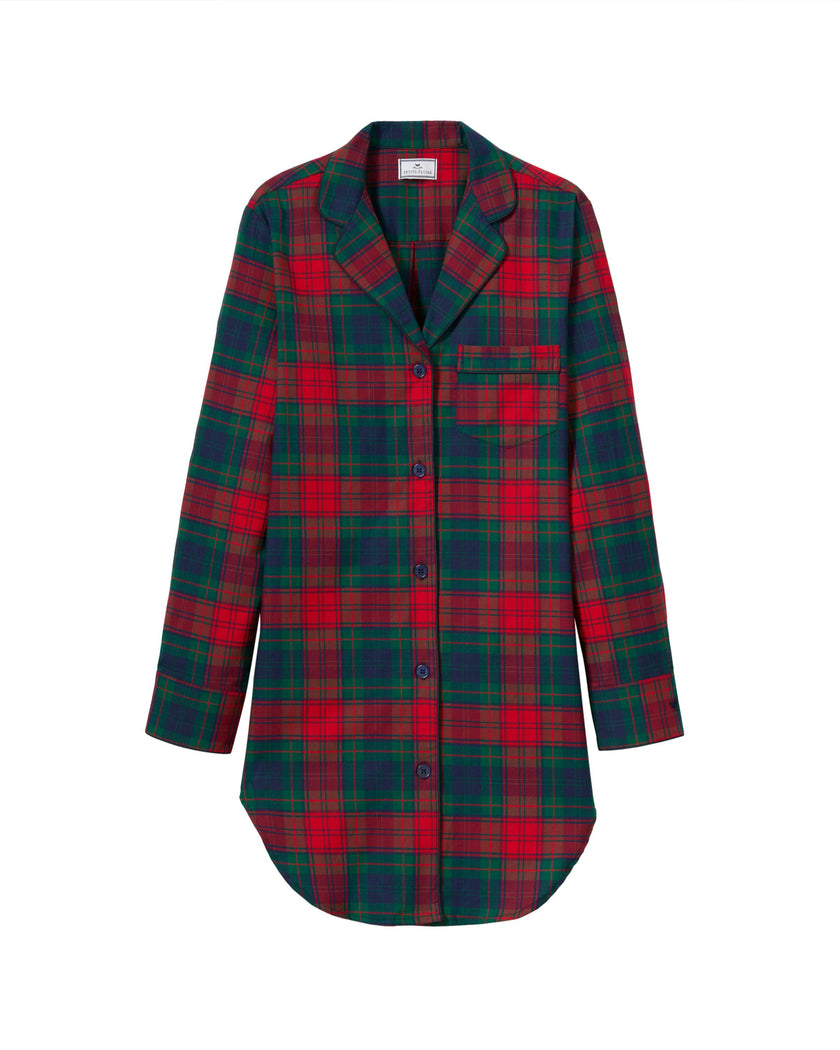 Women's Brushed Twill Nightshirt in St. James Tartan