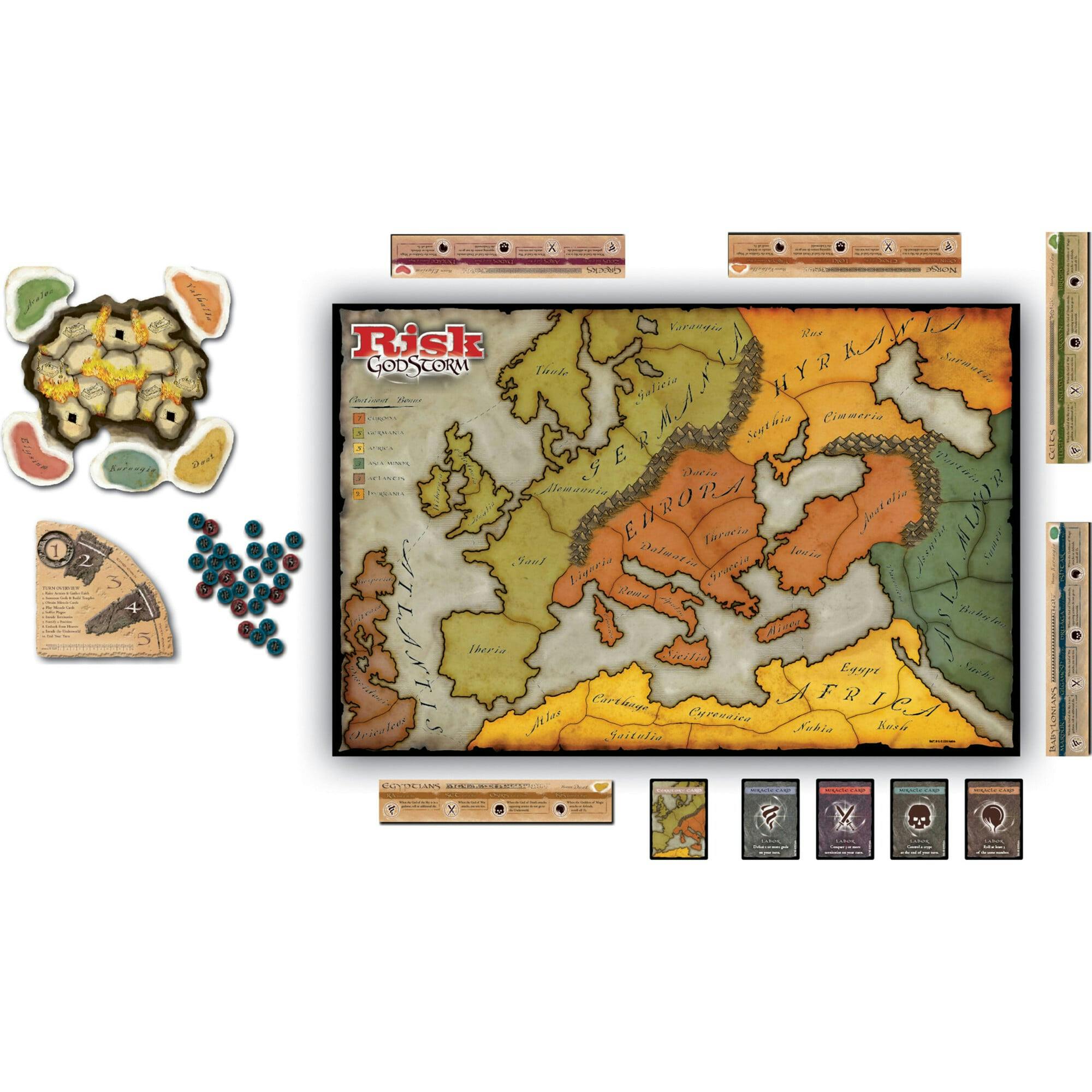 Renegade Game Studios: Risk: Godstorm -  Command 5 Ancient Cultures! War Strategy Board Game