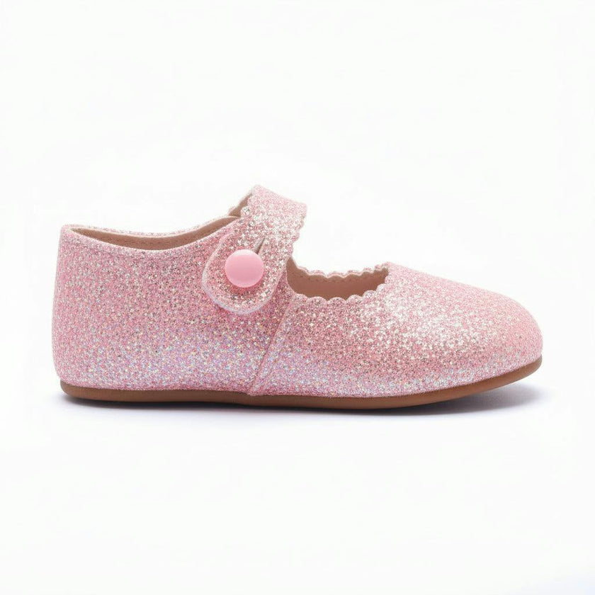 Emma British Pre-Walker Baby Shoes - Pink Glitter