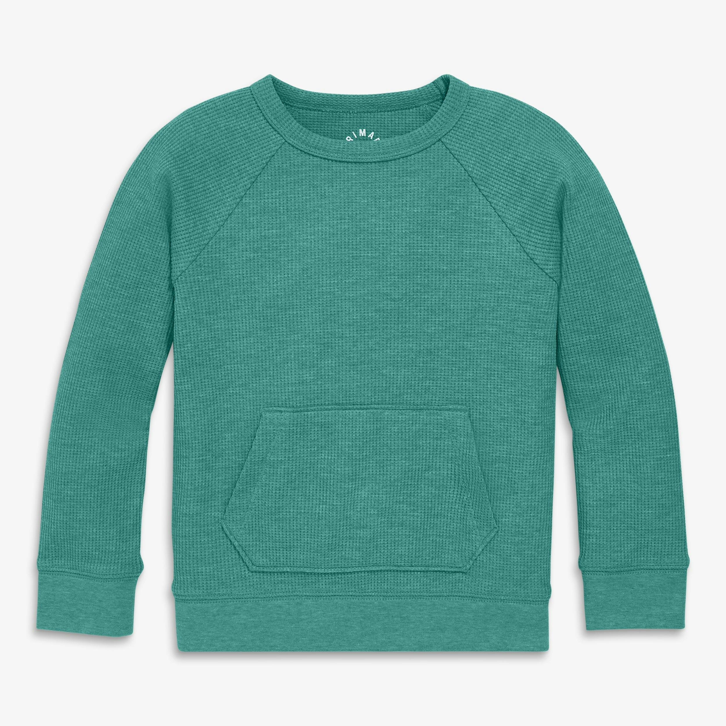 Kids heathered waffle pocket tee