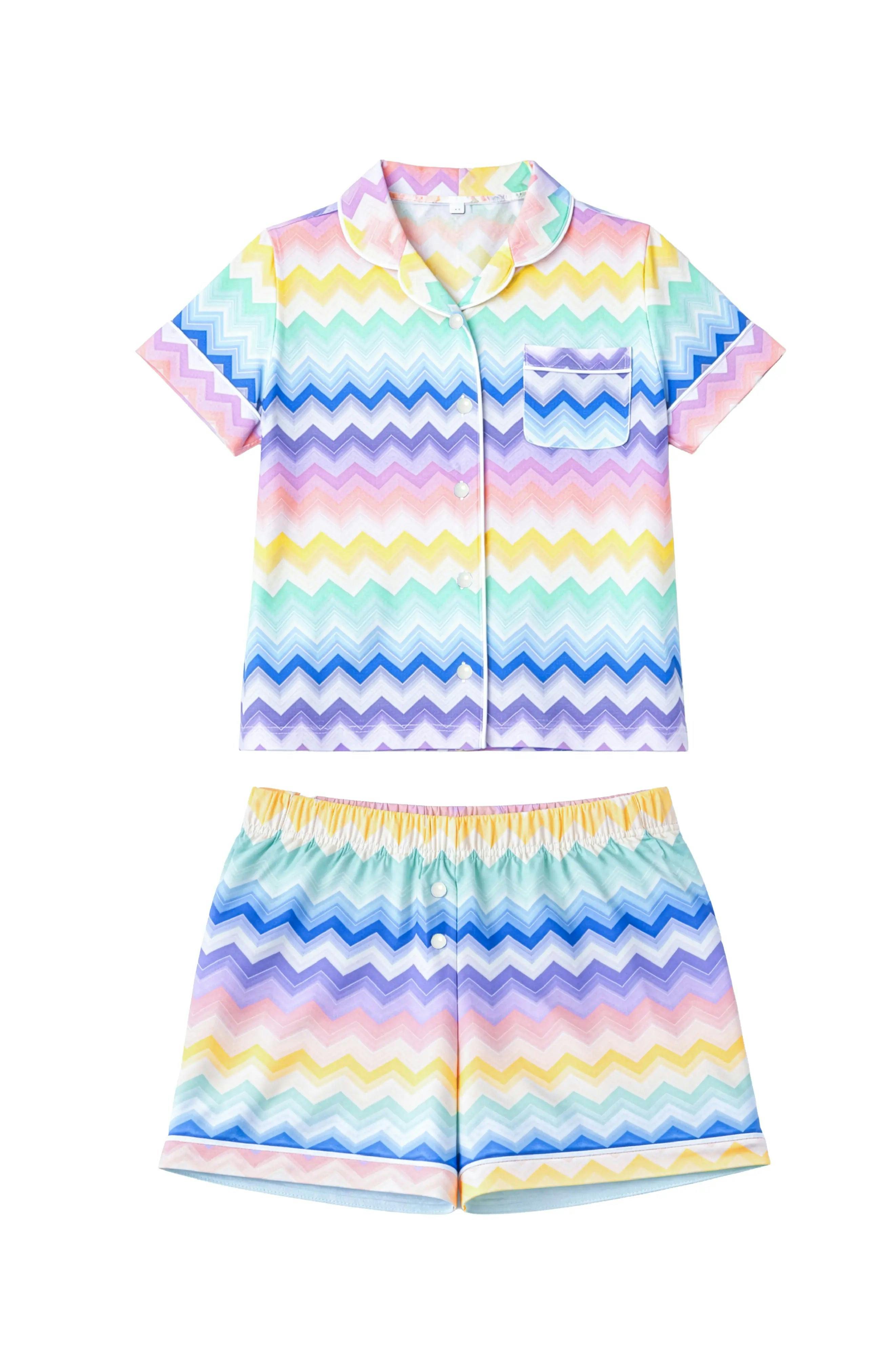 Chevron Jersey Short Sleeve PJ Set
