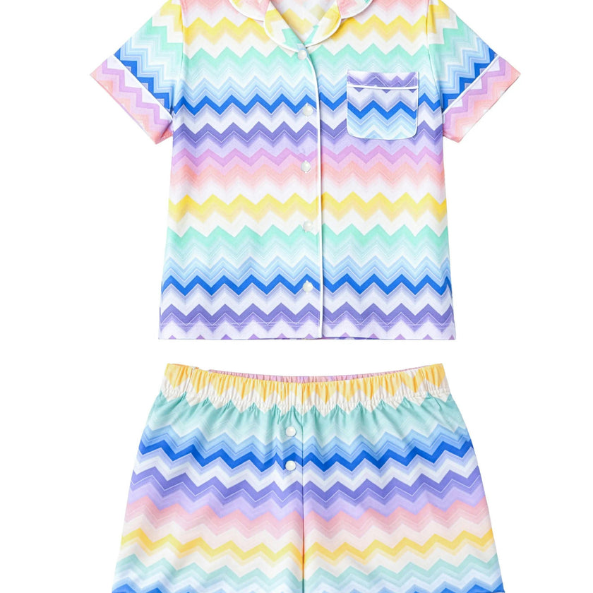 Chevron Jersey Short Sleeve PJ Set