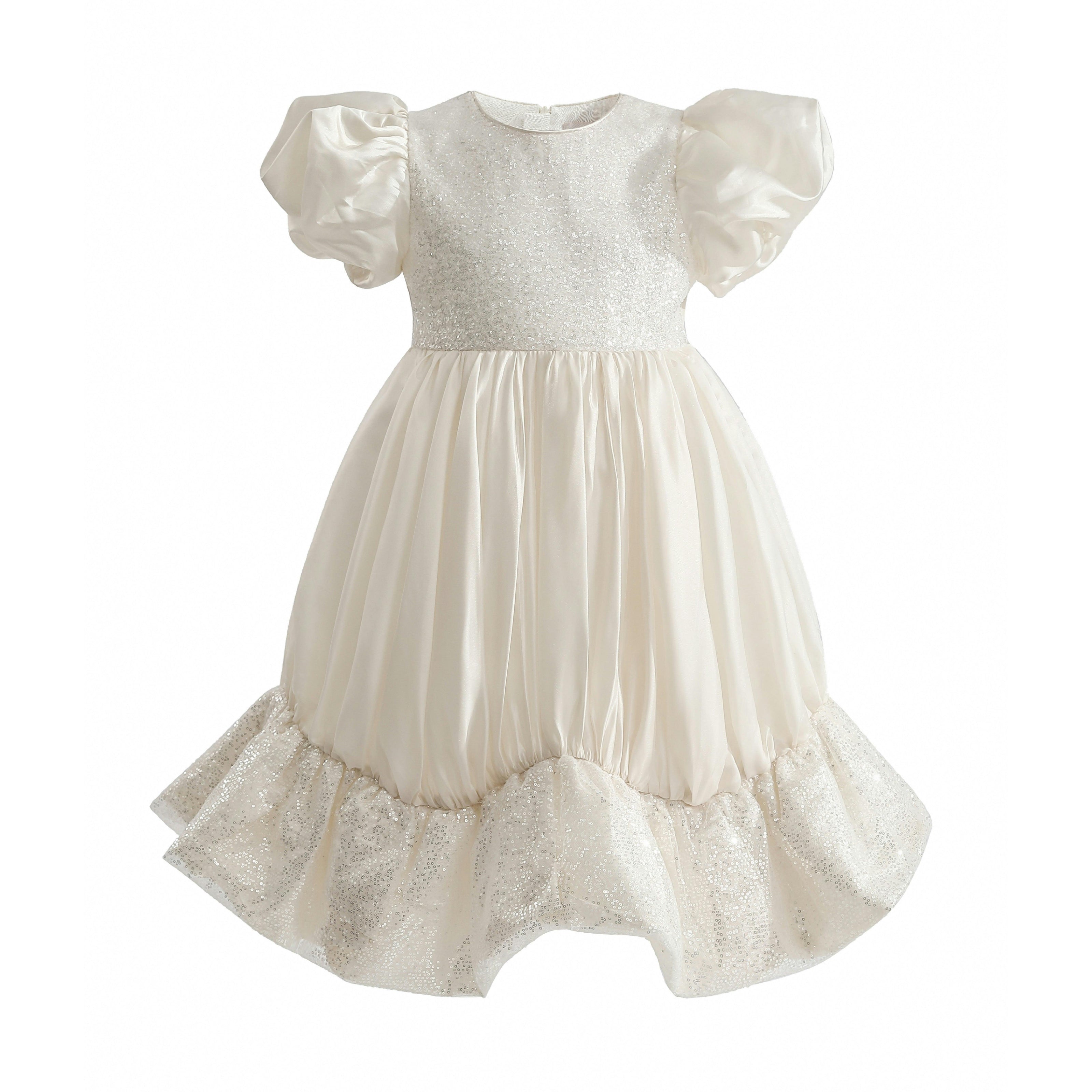 Cream Aurora Glitter Party Dress