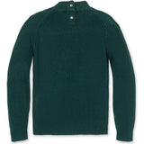 Organic Long Sleeve Mock Neck Sweater with Rosettes, Green