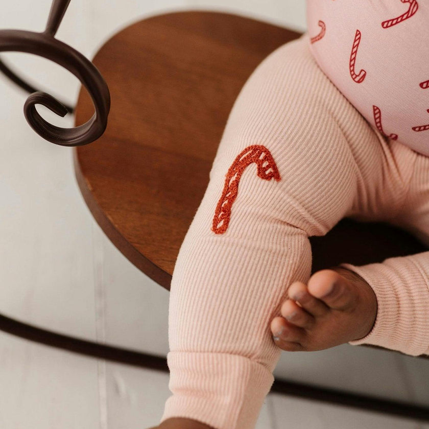Baby Girl Patch Ribbed Leggings