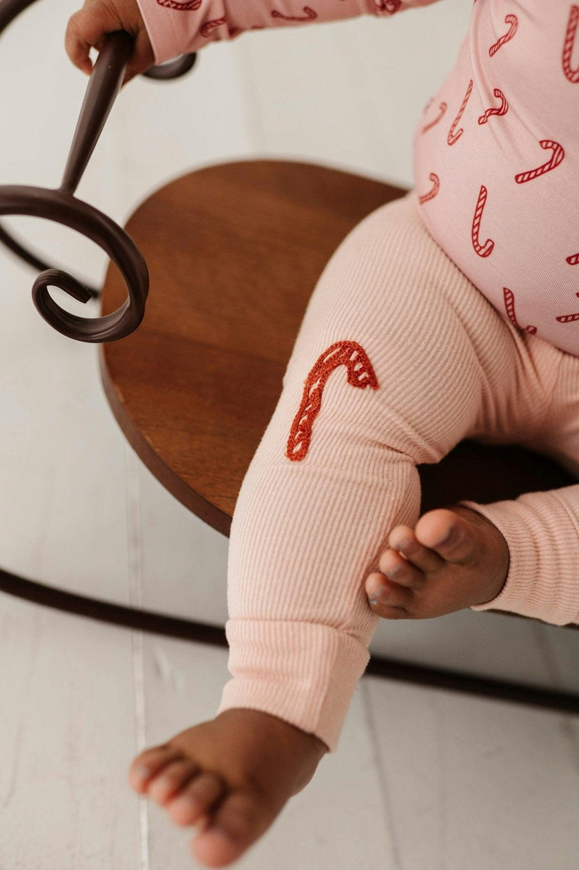 Baby Girl Patch Ribbed Leggings