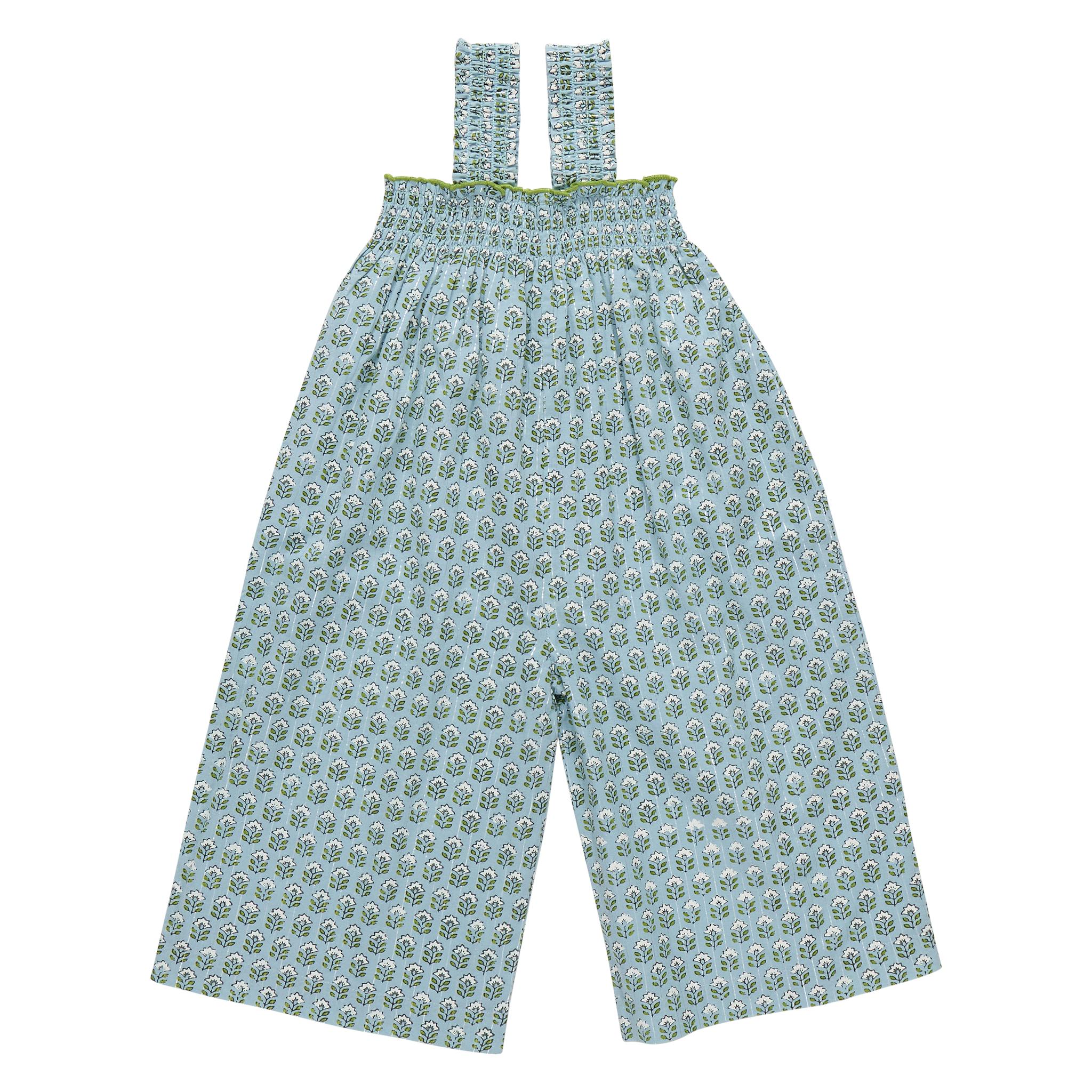Girls Eleven Jumper - Blue Prairie Block Print