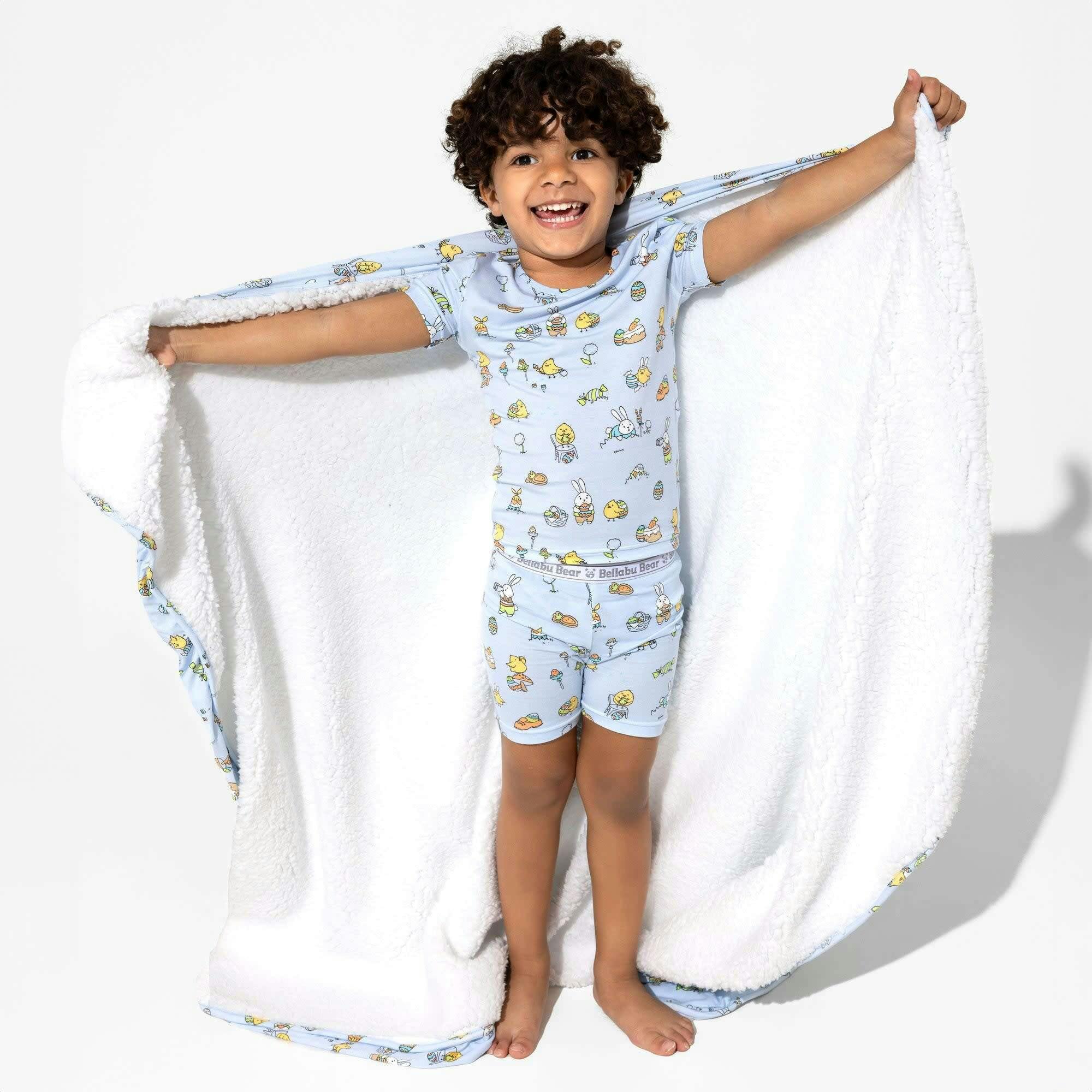 Easter Blue Kids Bamboo Short Set