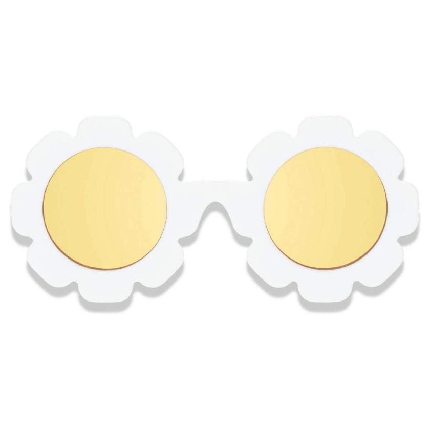 White Daisy Flower I Polarized Yellow Mirrored Lenses