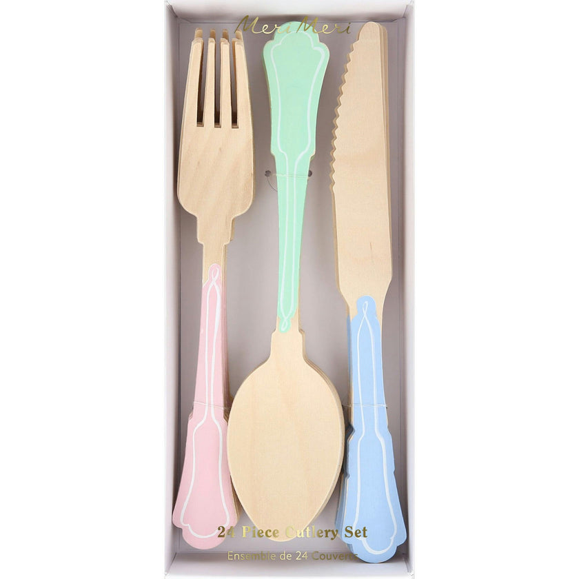 Elegant Mixed Color Wooden Cutlery Set