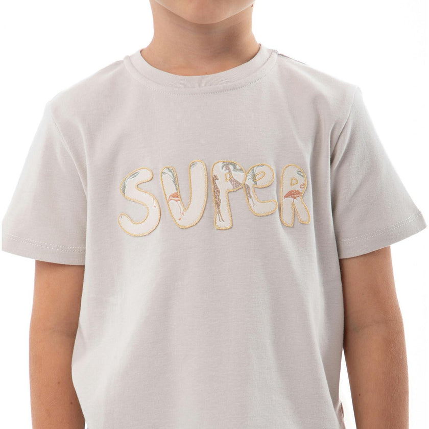 Cederique Boy T-shirt Short Sleeve, Beige Super