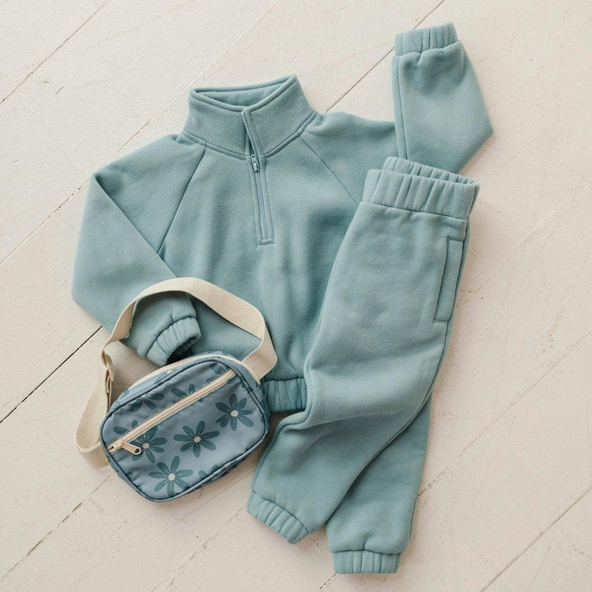 Fleece Zip Set Heather Gray