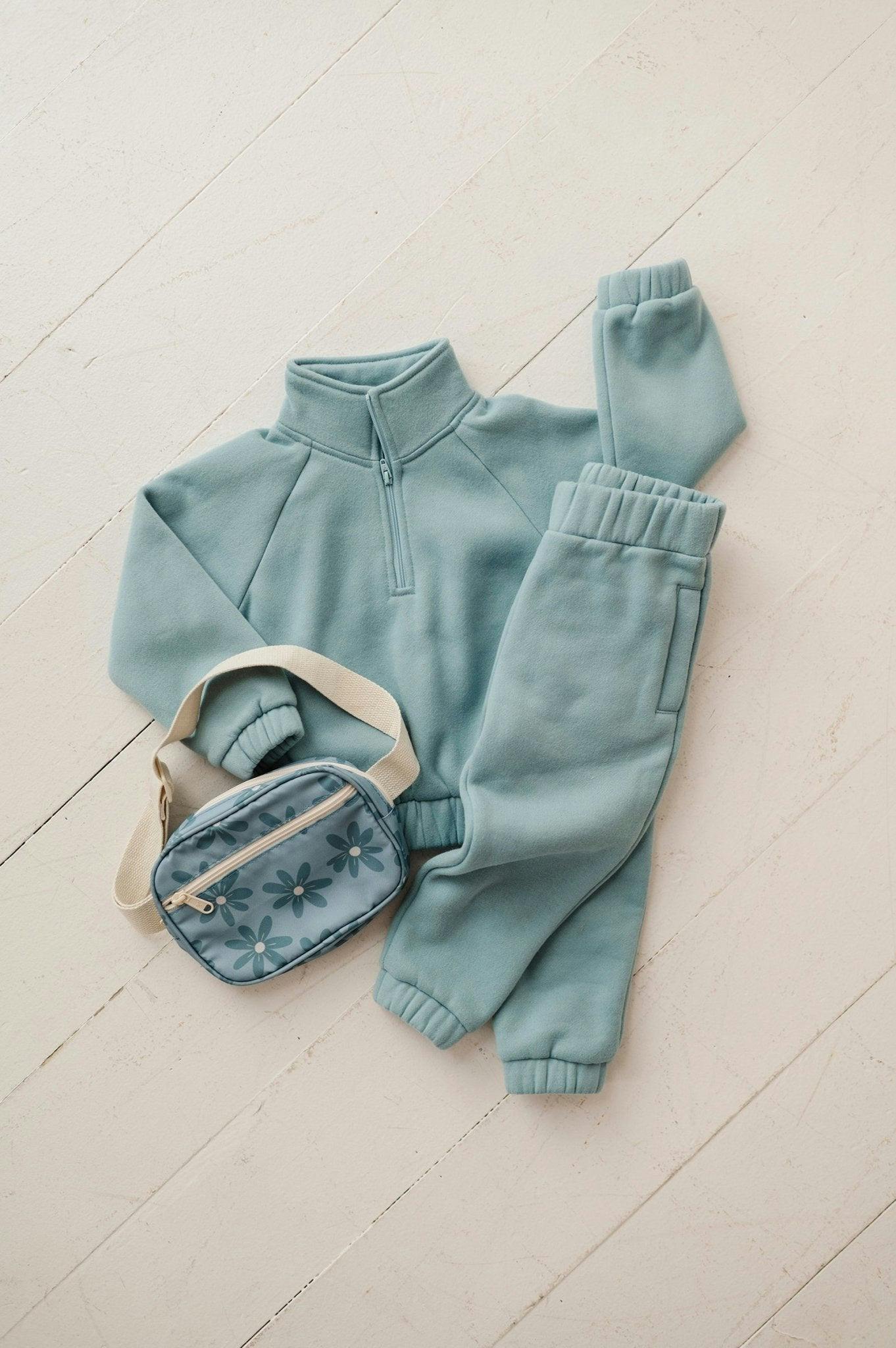 Fleece Zip Set Heather Gray