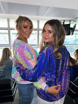 Women's Magic Mermaid Sequin Bomber Purple